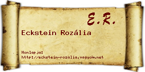 Eckstein Rozália névjegykártya
